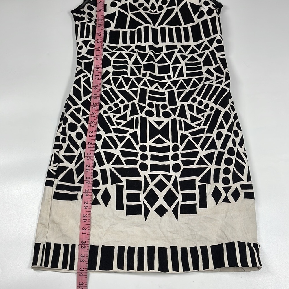 Artelier Nicole Miller Geometric Linen Sleeveless Sheath Dress Size 4 Career - Picture 8 of 9